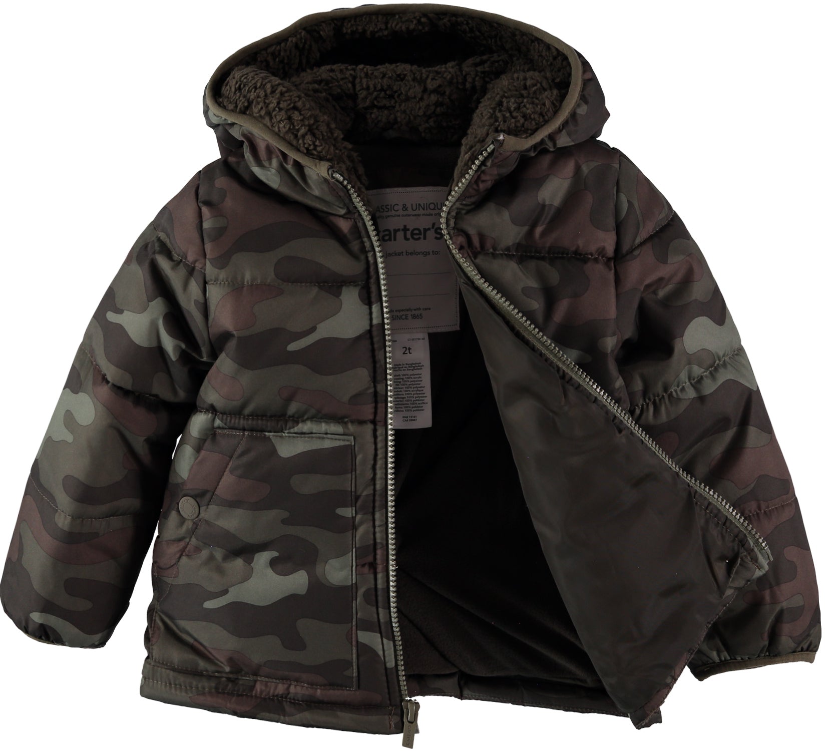 Carter's Boys 2T-4T Zip Front Puffer Jacket