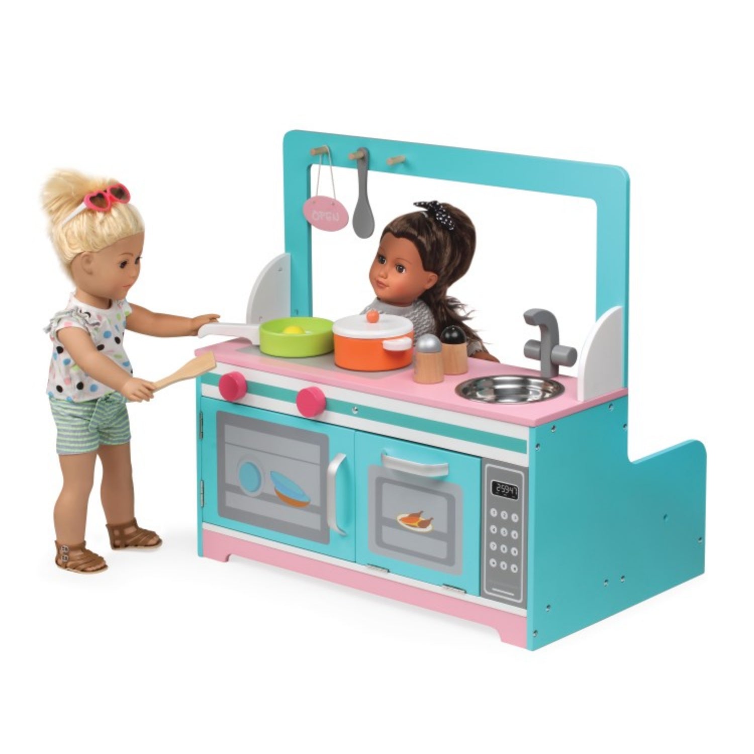 Badger Basket Retro Diner and Kitchen Doll Playset with Accessories