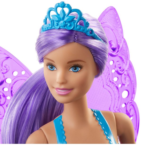 Mattel Barbie Dreamtopia Fairy Doll, 12-inch, Purple Hair, with Wings and Tiara