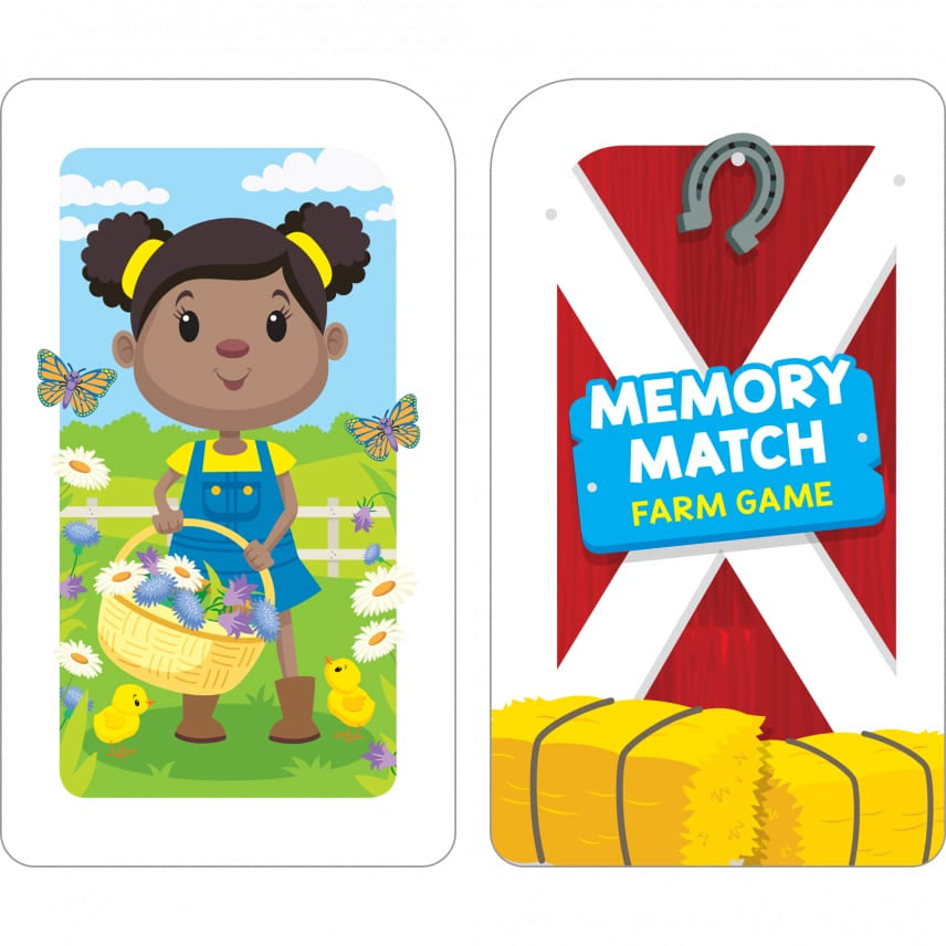 School Zone Memory Match Farm Card Game