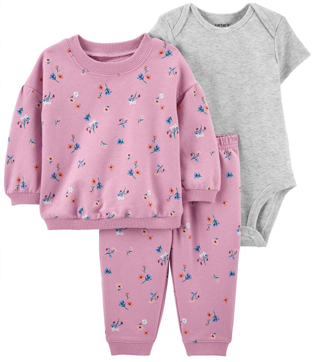 Carters Girls 0-24 Months 3-Piece Floral Cardigan Set