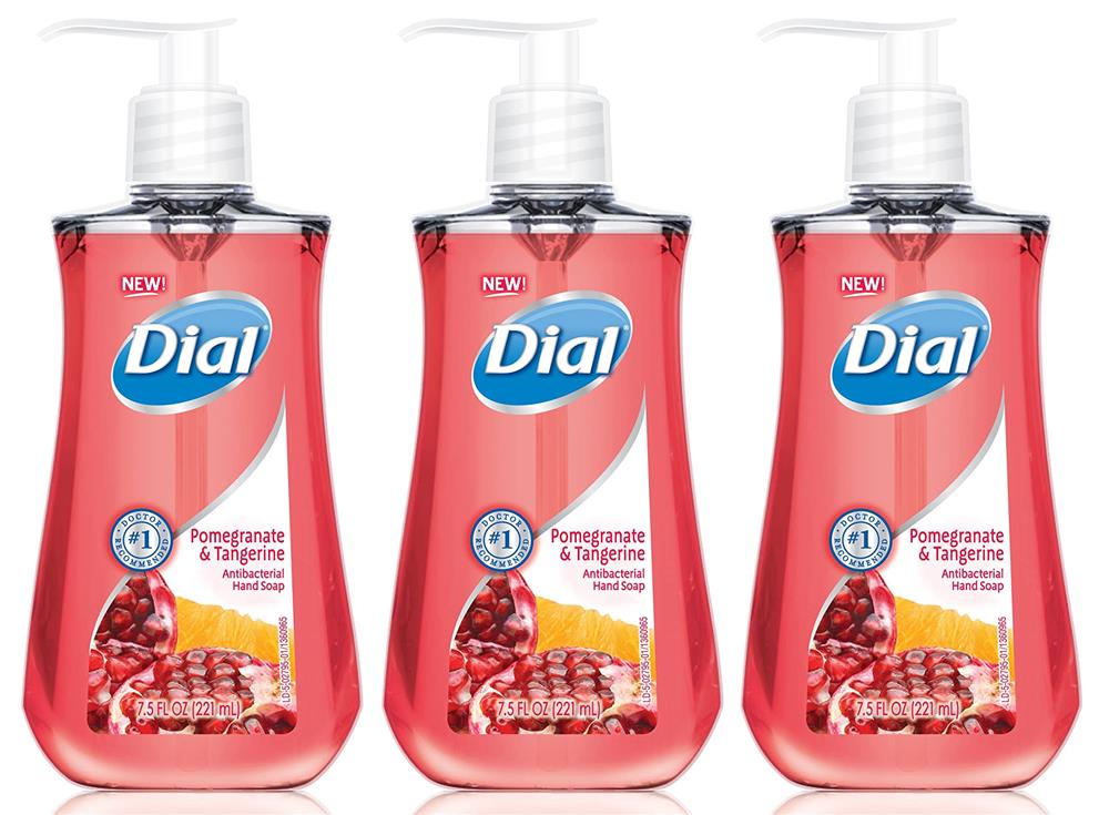 Dial Liquid Soap Pump, Pomegranate and Tangerine, 7.5 fluid oz - 3 Pack