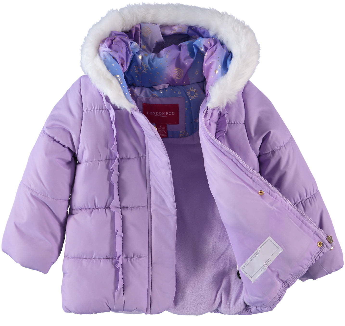 London Fog Girls 2T-4T Ruffle Galaxy Snowsuit