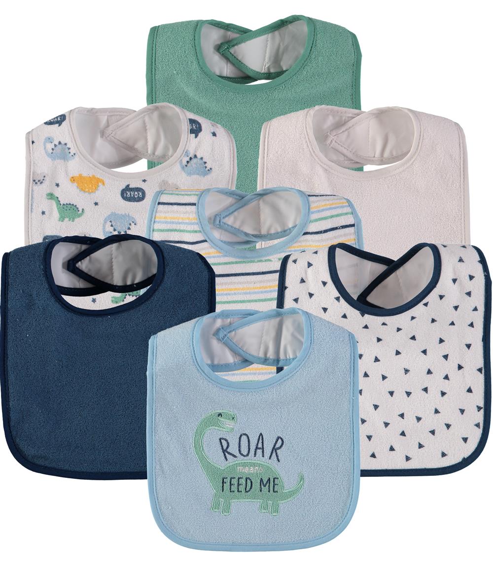 Bon Bebe Baby Boys 7-Pack Bibs with Waterproof Backing