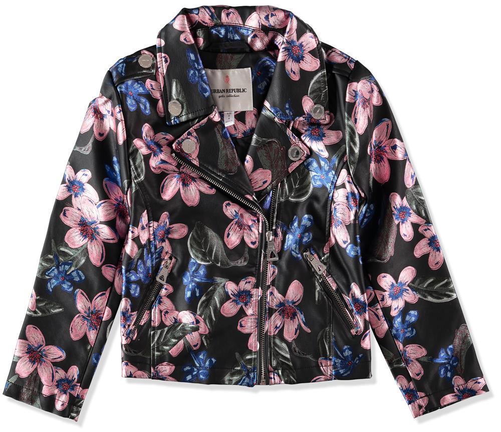 Urban Republic Girls 4-6X Floral Moto Jacket