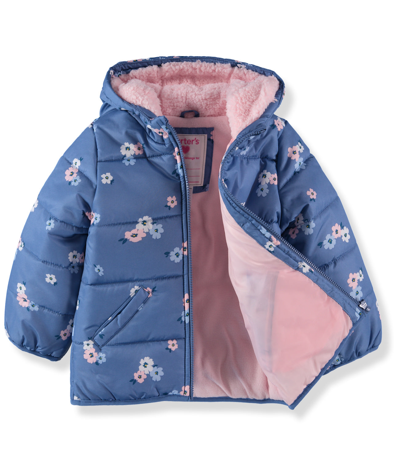 Carters Girls 12-24 Months Floral Puffer Jacket