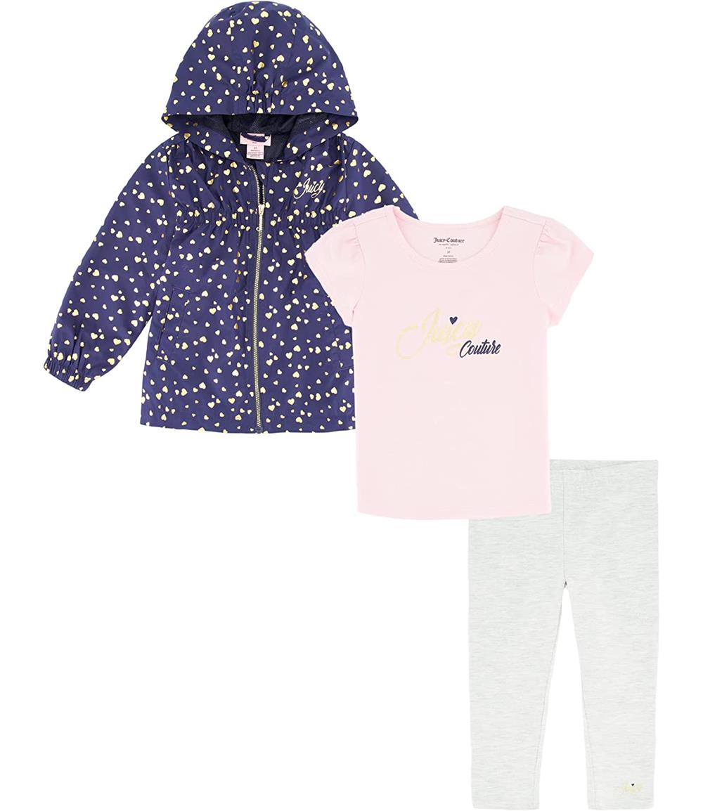 Juicy Couture Girls 4-6X 3-Piece Jacket, Top and Legging Set