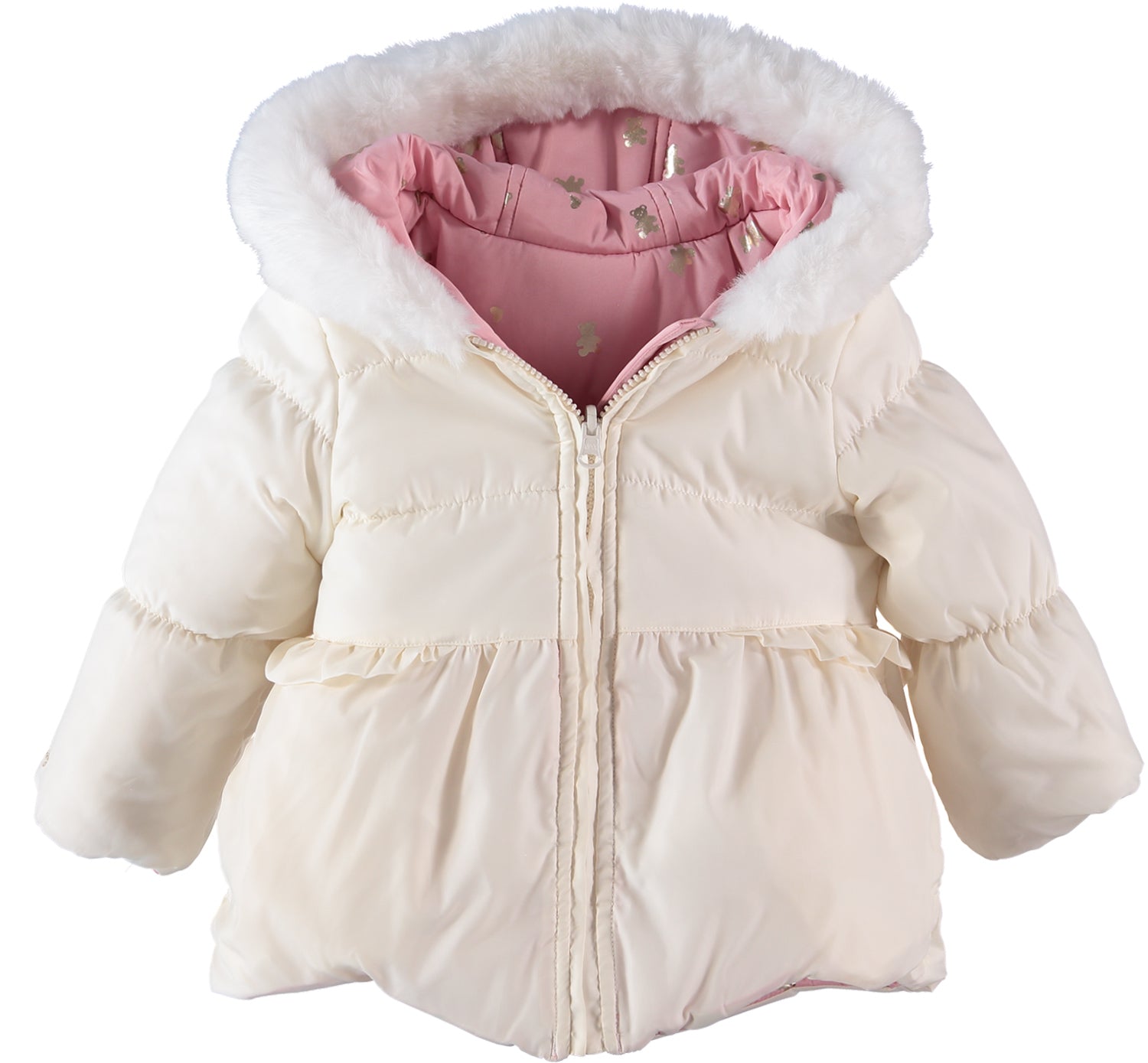 London Fog Girls 12-24 Months Foil Bow Reversible Jacket