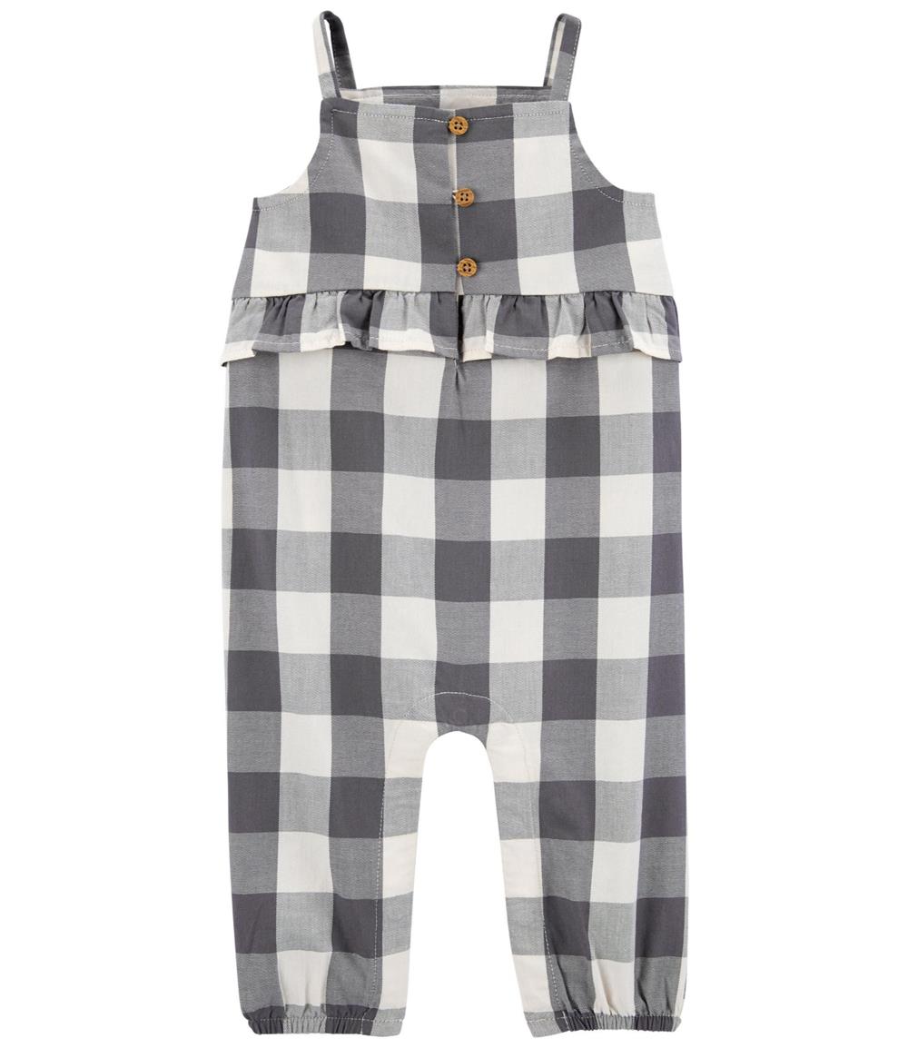 Carters Girls 0-24 Months Checkered Ruffle Jumpsuit