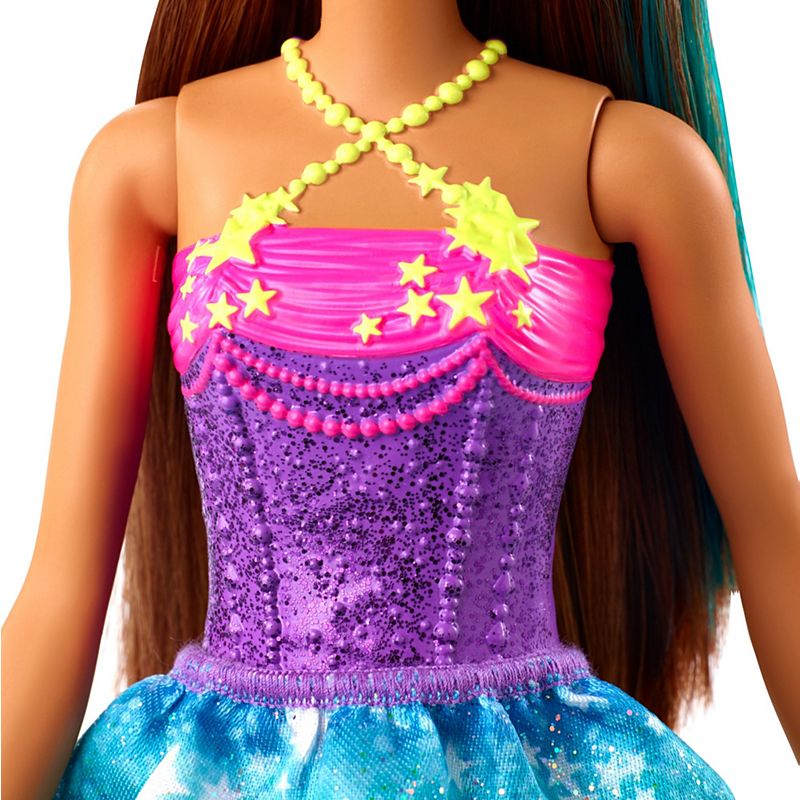 Mattel Barbie Dreamtopia Princess Doll, 12-inch, Brunette with Blue Hairstreak