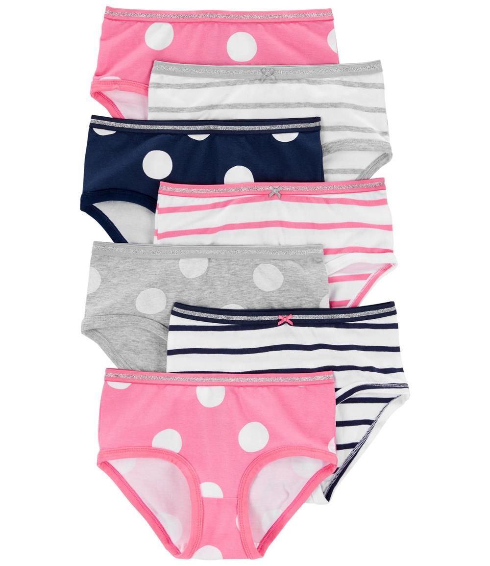 Carters Girls 2-14 Stretch Cotton Undies, 7-Pack