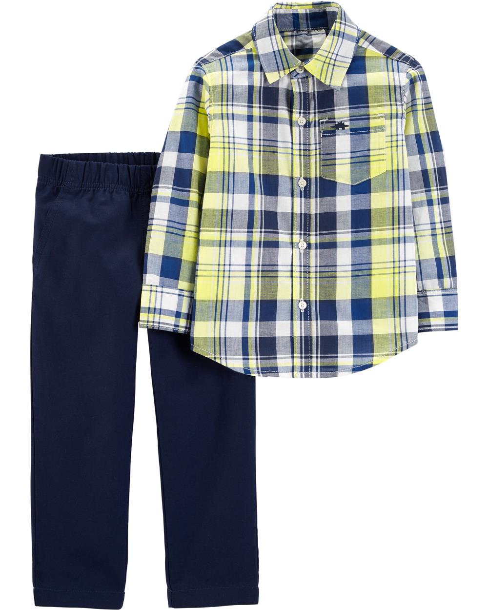 Carters Boys 12-24 Months Plaid Woven Pant Set