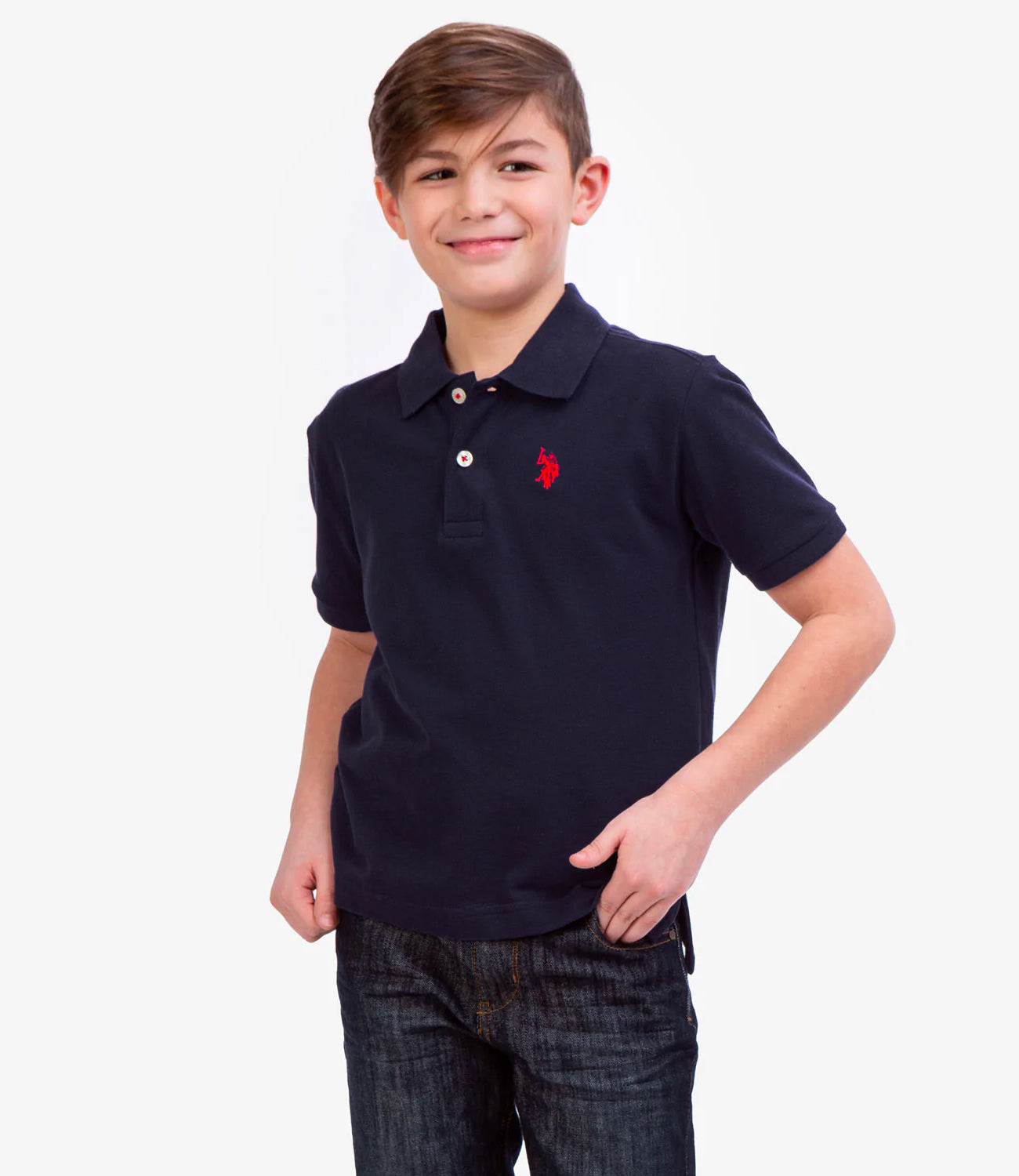 U.S. Polo Assn. Boys 4-20 Short-Sleeve Classic Polo Shirt with Small Pony Applique