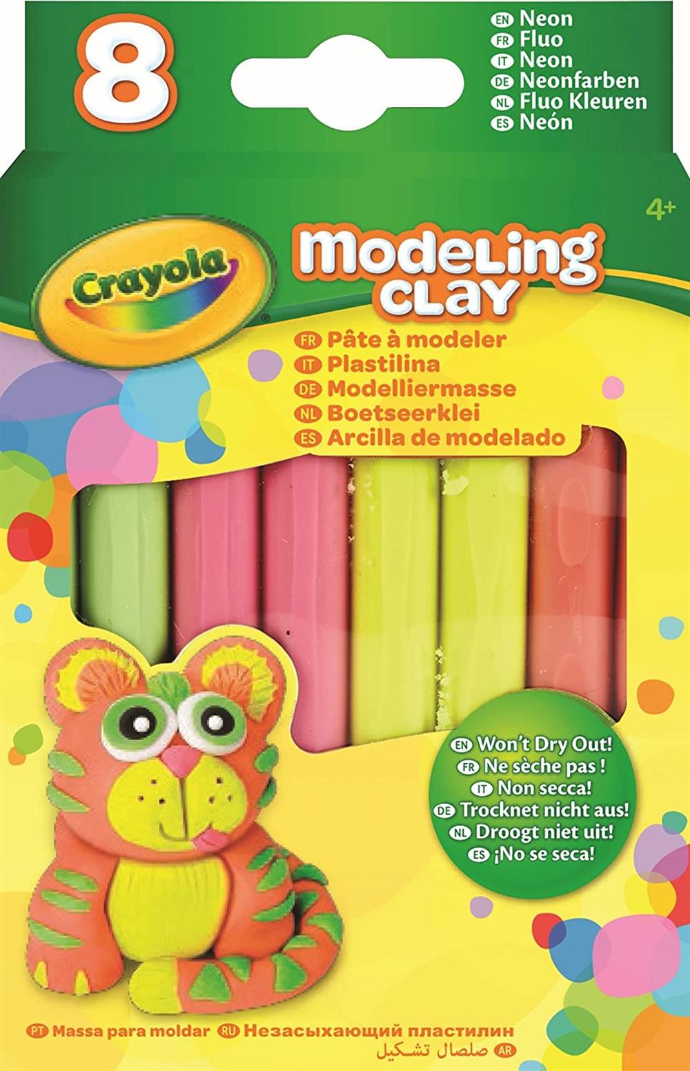 Crayola Modeling Clay, Neon Colors - 8 count