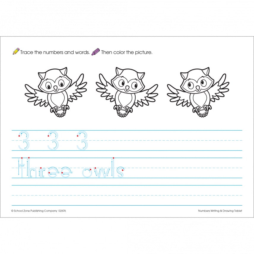 School Zone Numbers Writing & Drawing Tablet Workbook