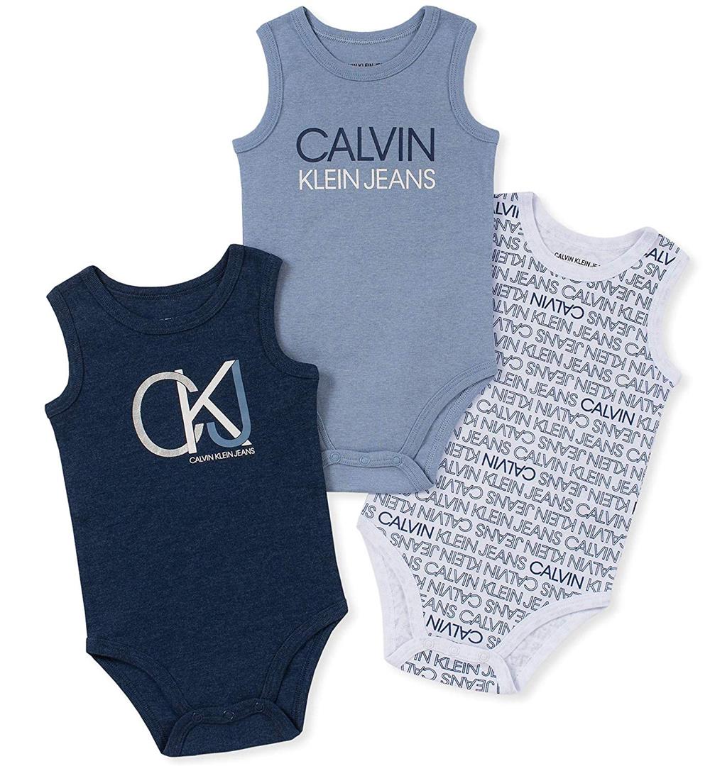 Calvin Klein Kids Boys 12-24 Months 3 Pack Sleeveless Bodysuit