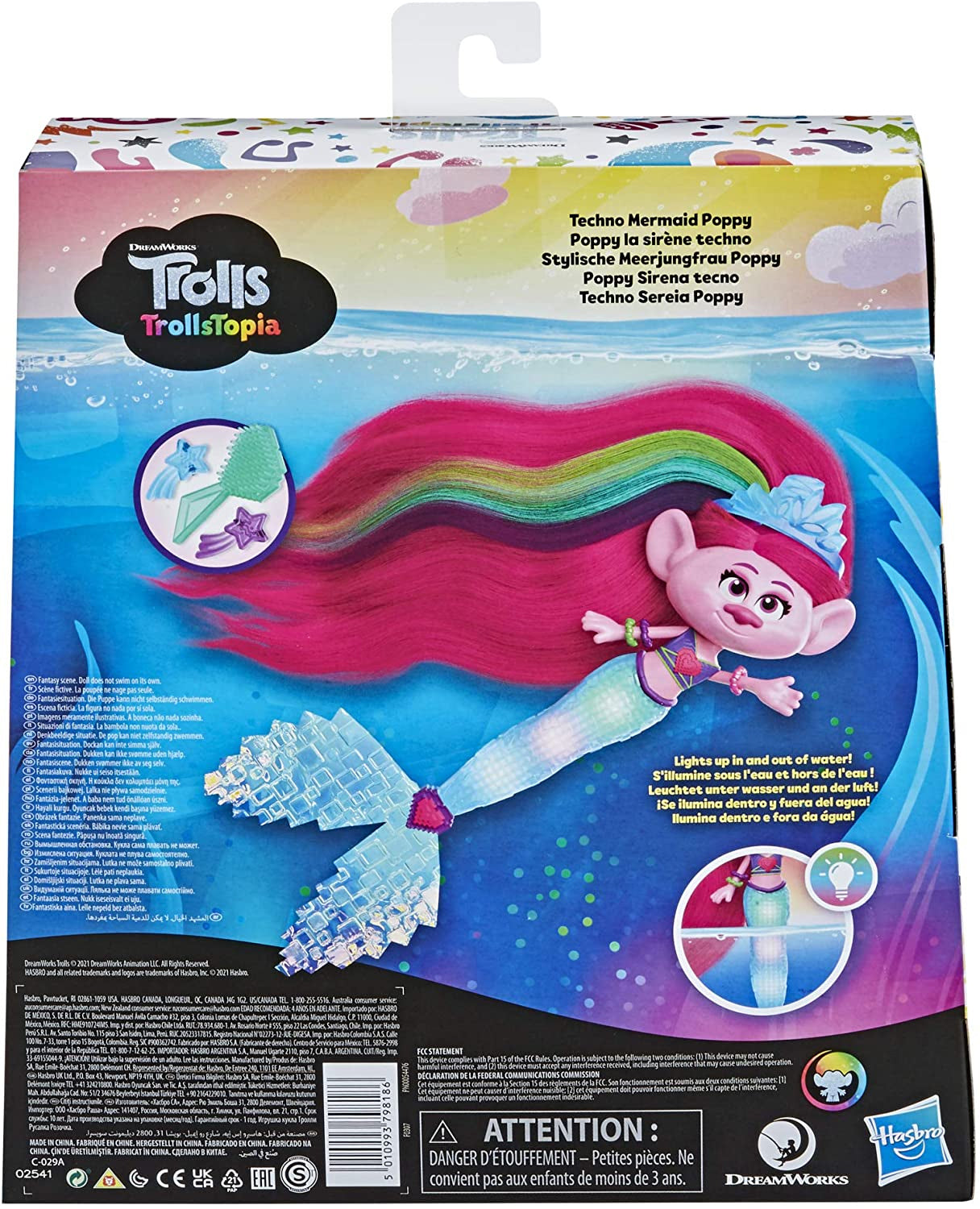 DreamWorks TrollsTopia Techno Mermaid Poppy Doll