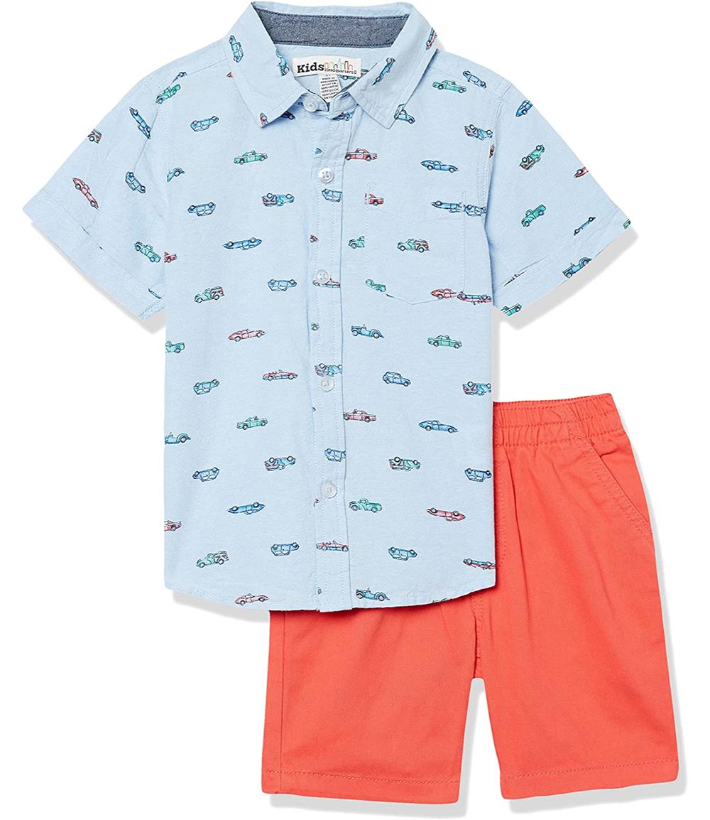 Kids Headquarters Boys 12-24 Months Car Woven Short Set