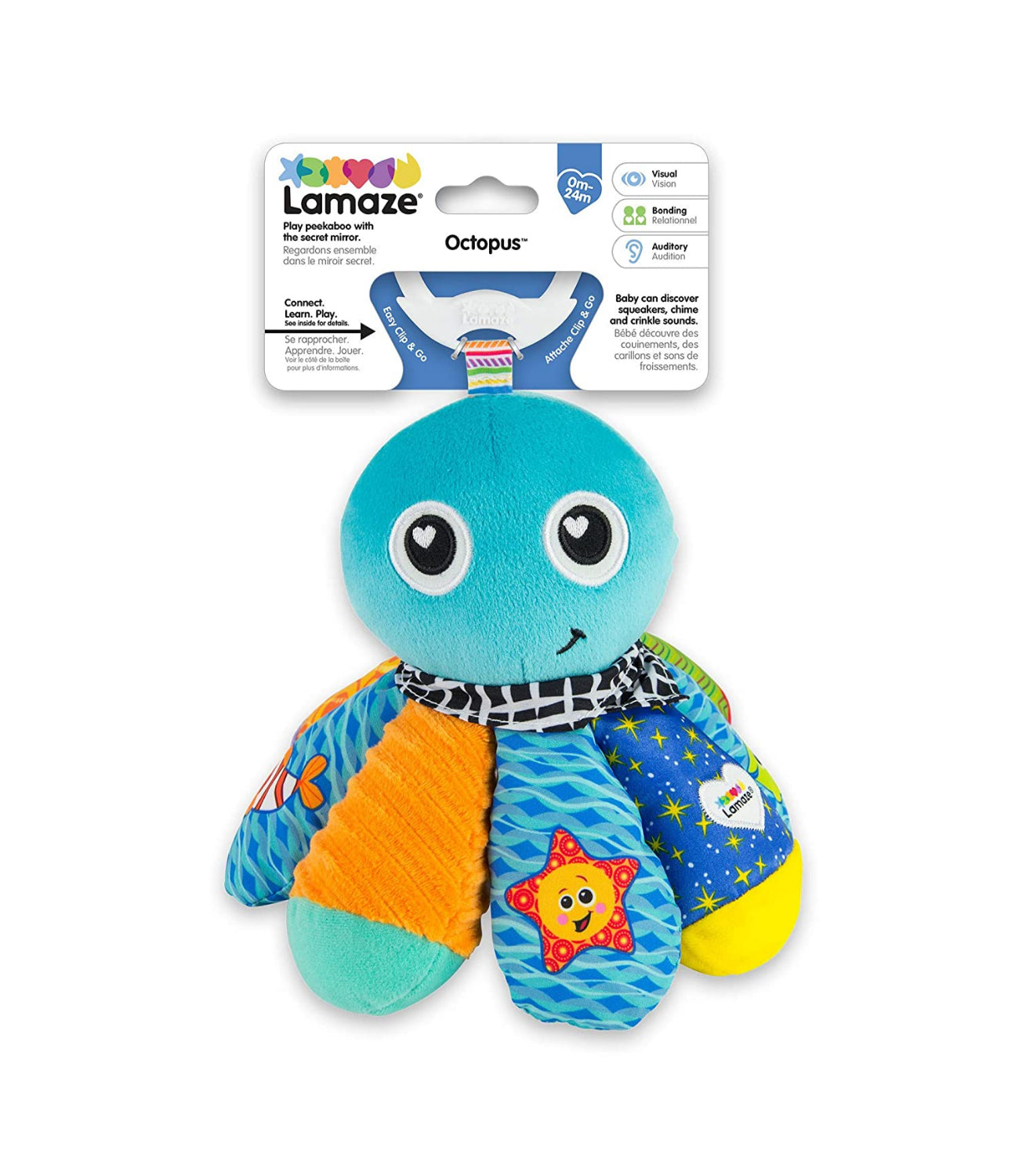 Lamaze Salty Sam Octopus, Clip On Toy, Blue