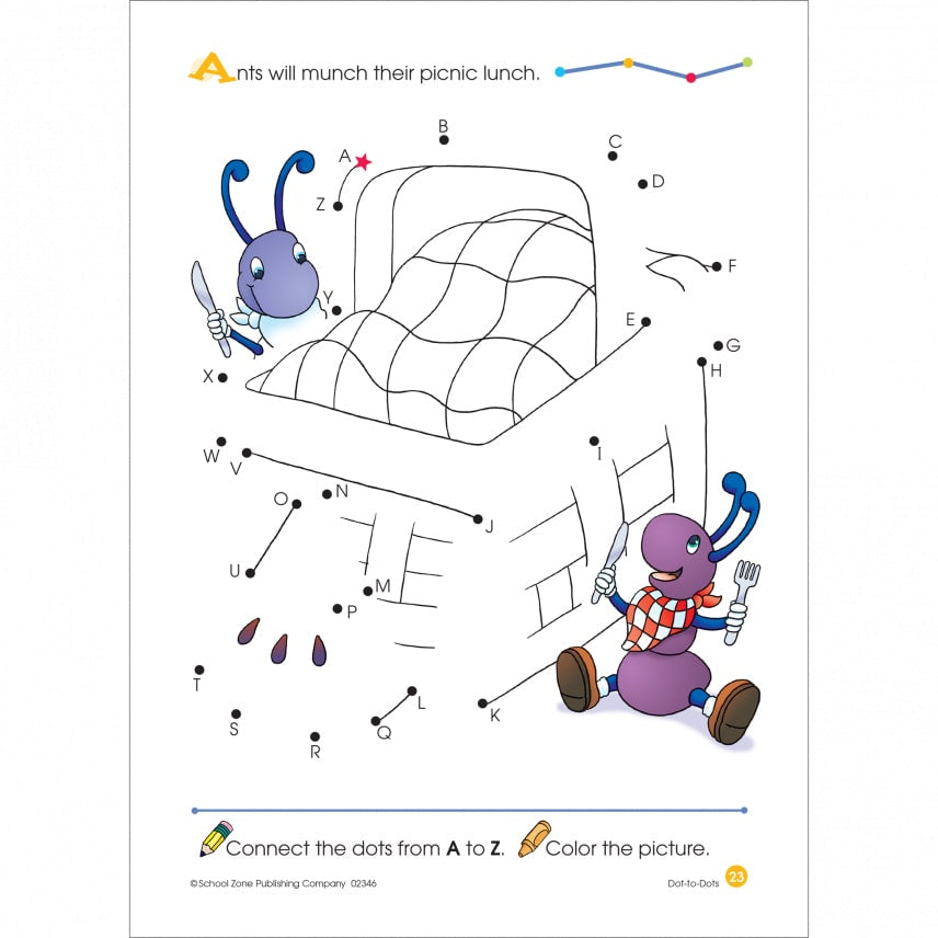 School Zone Dot-to-Dots Activity Workbook