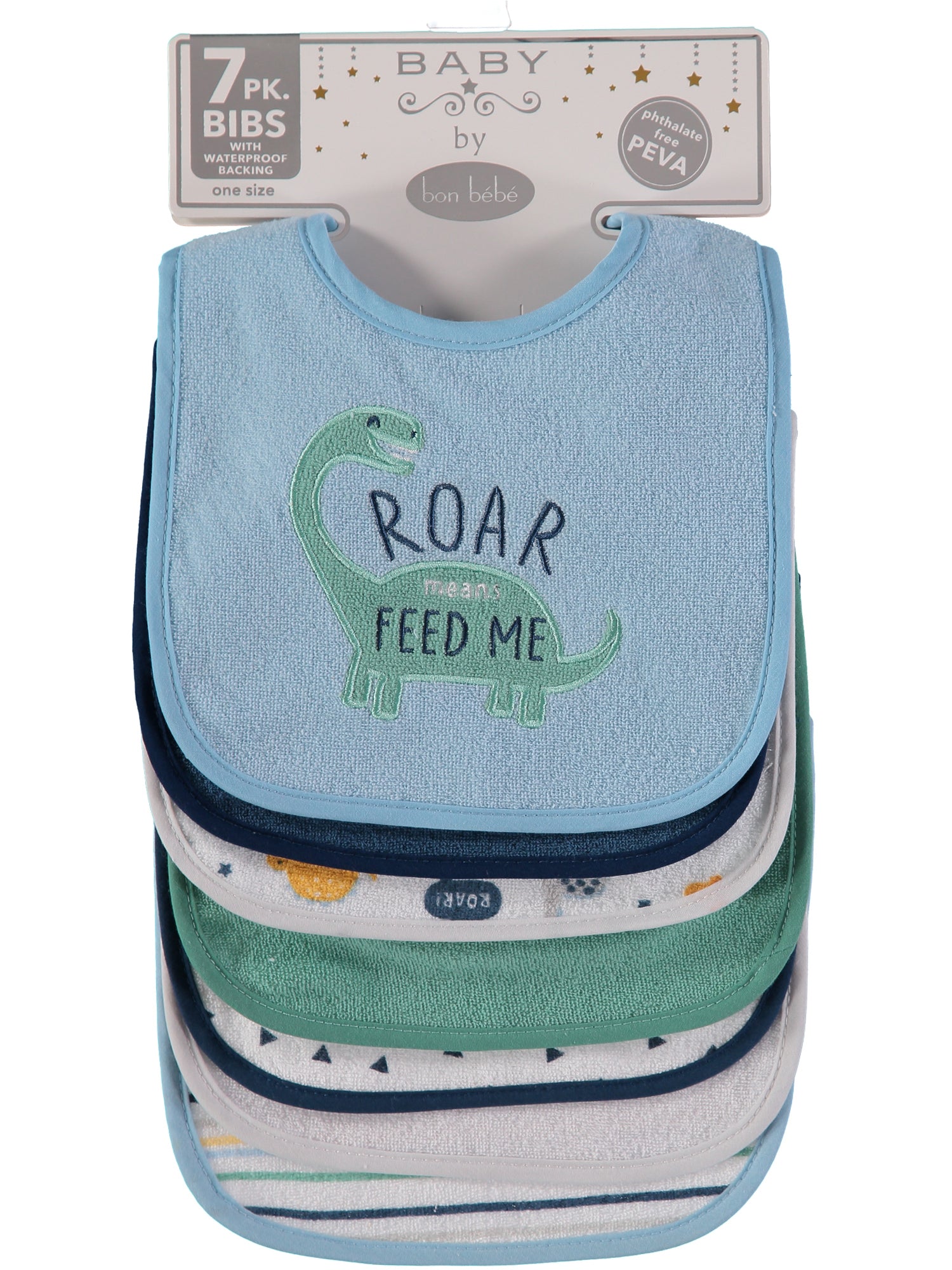 Bon Bebe Baby Boys 7-Pack Bibs with Waterproof Backing