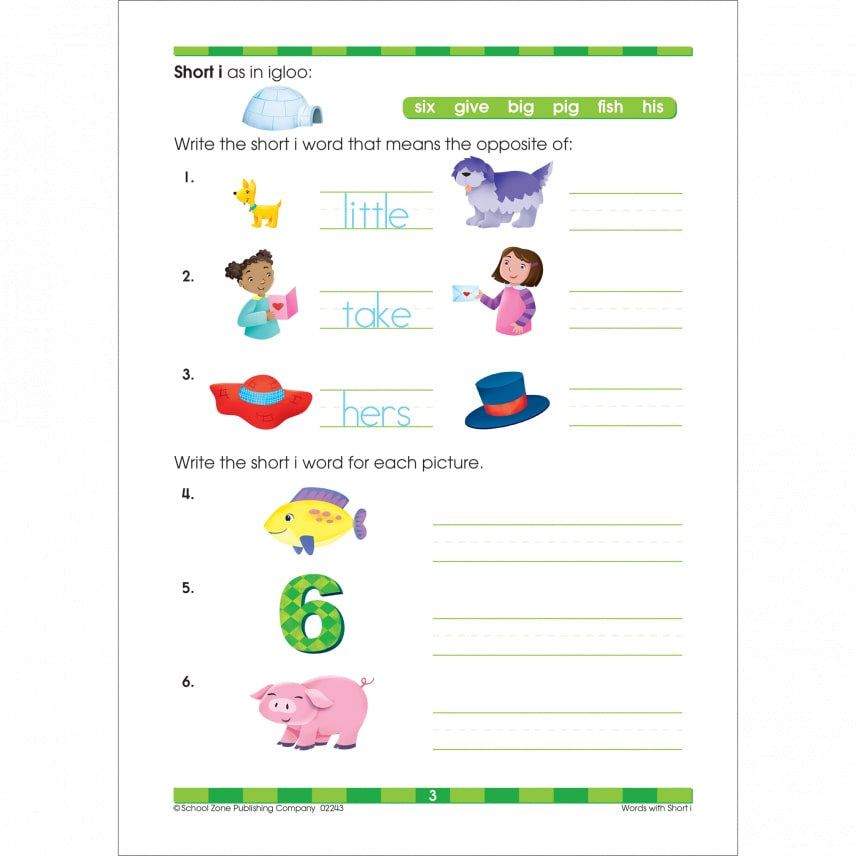 School Zone Beginning Reading Grades 1-2 Workbook