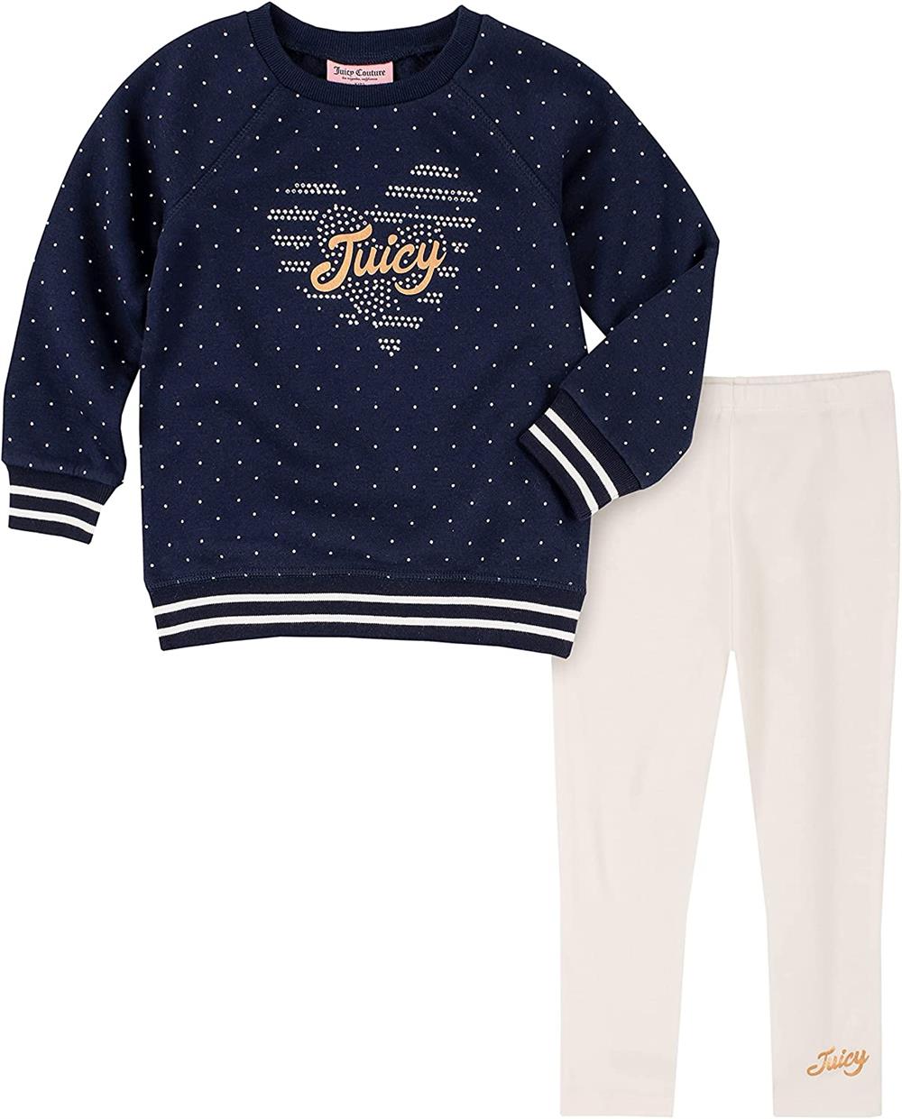 Juicy Couture Girls 7-16 Rhinestone Top Legging Set