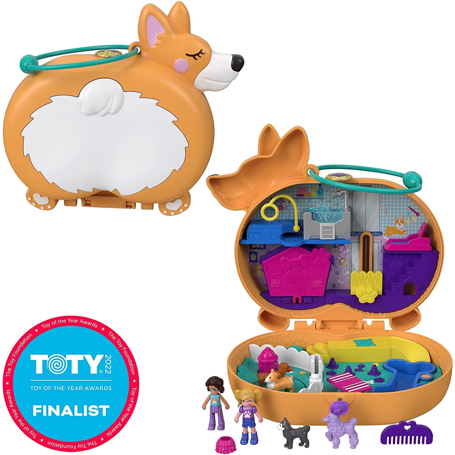 Mattel Polly Pocket Corgi Cuddles Compact Set