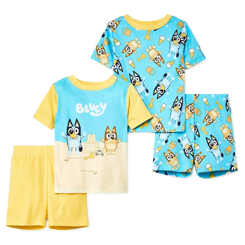 Bluey Boys 2T-4T 4-Piece Cotton Pajama Set