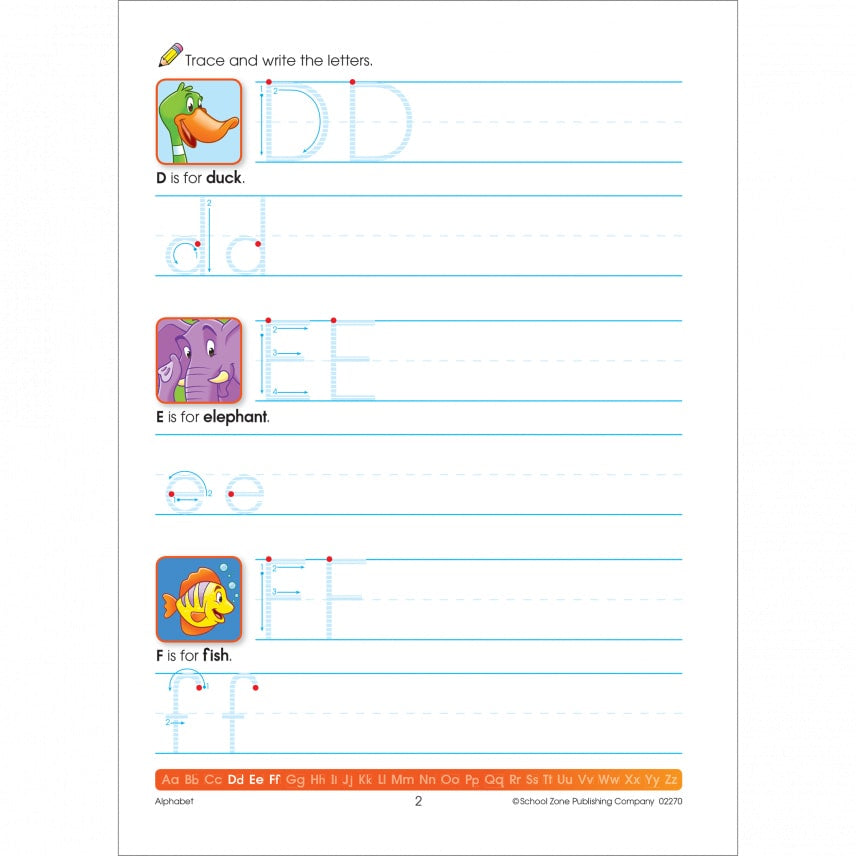 School Zone Alphabet Preschool Workbook