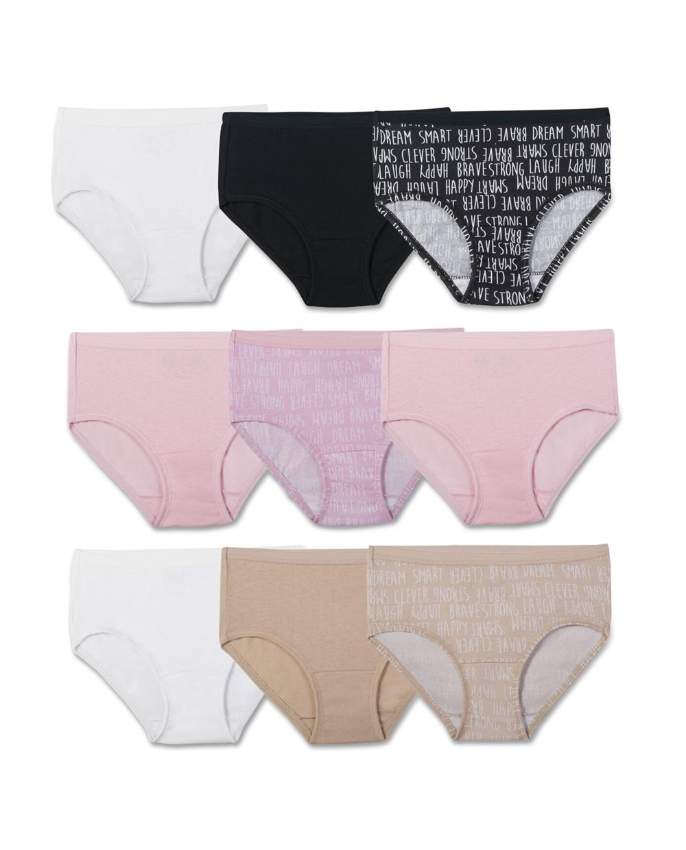 Fruit of the Loom Girls 9 Pack Brief Underwear