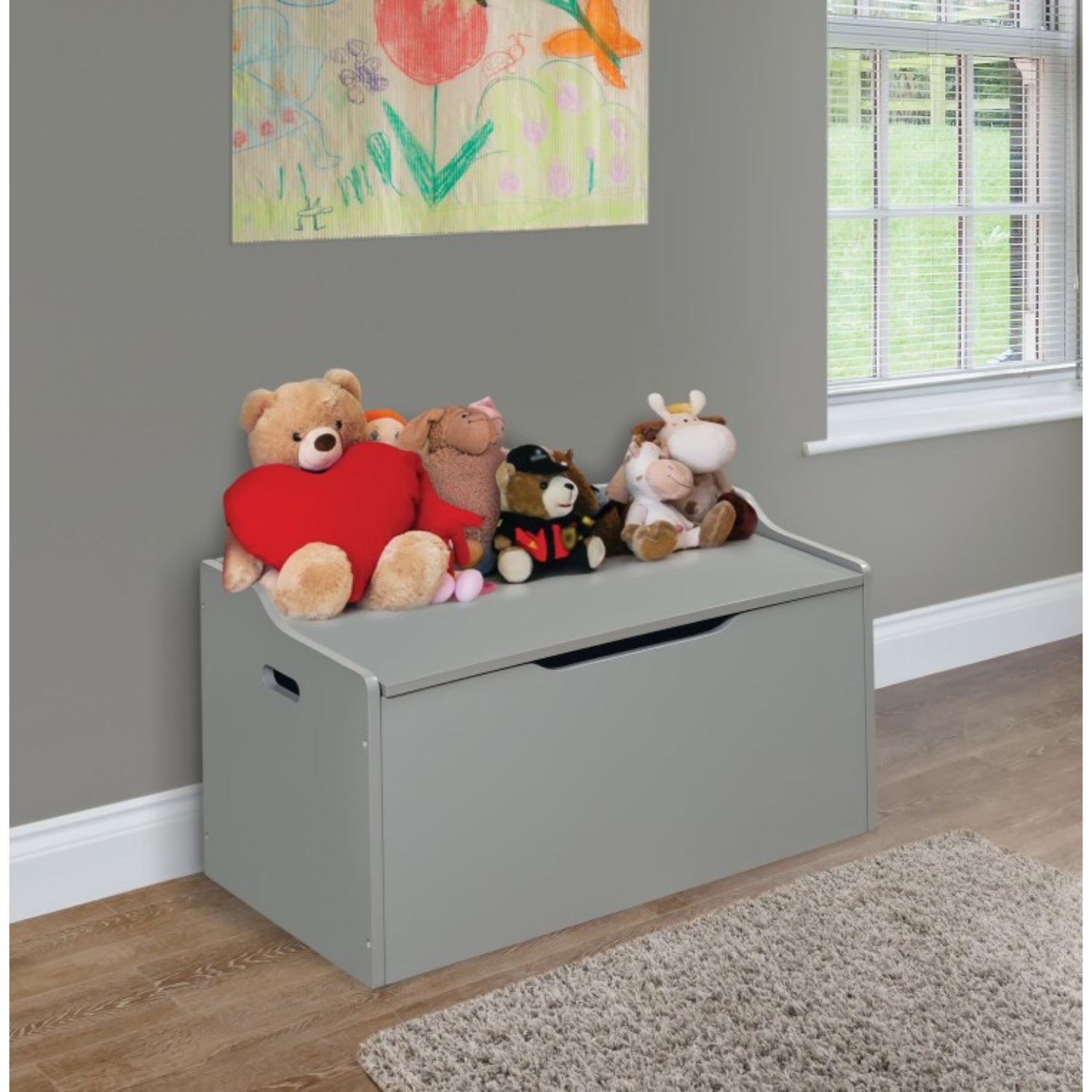 Badger Basket Bench Top Toy Box – Gray