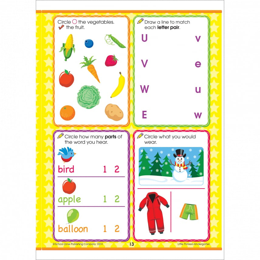 School Zone Little Thinkers Kindergarten Workbook