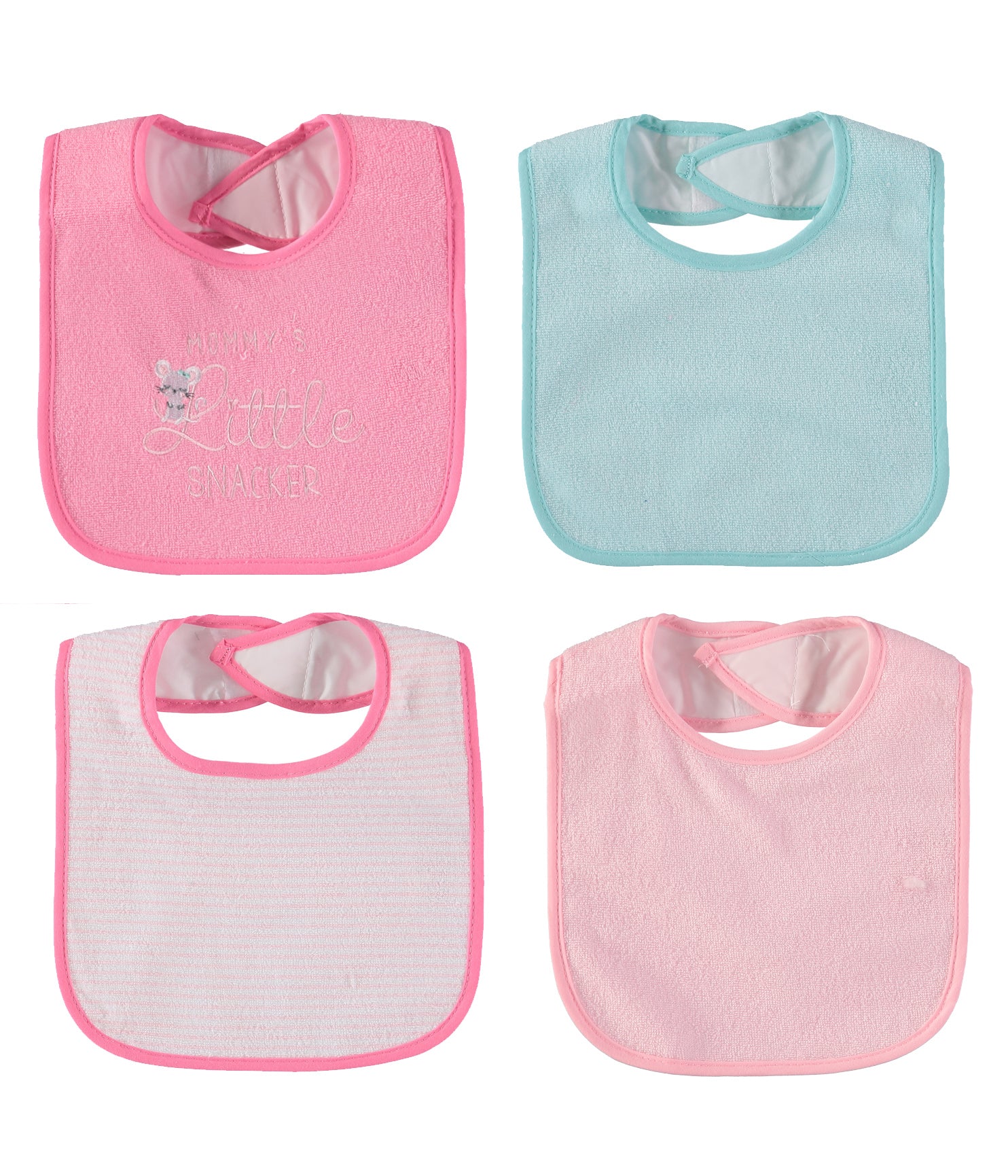 Bon Bebe Baby Girls 7-Pack Bibs with Waterproof Backing