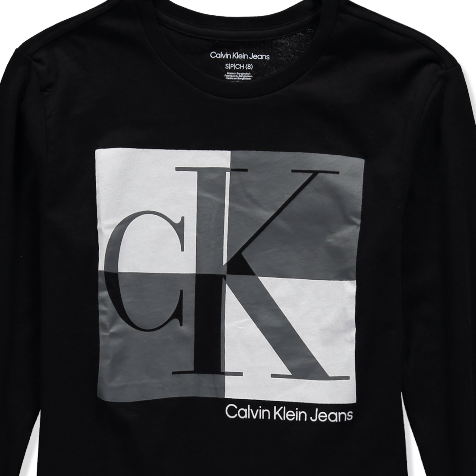 Calvin Klein Boys 8-20 Long Sleeve Box Logo T-Shirt