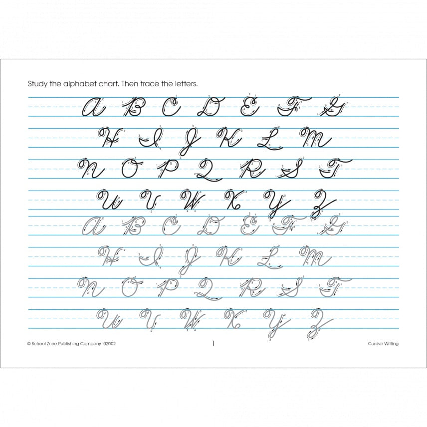 School Zone Cursive Writing Grades 3-4 Workbook