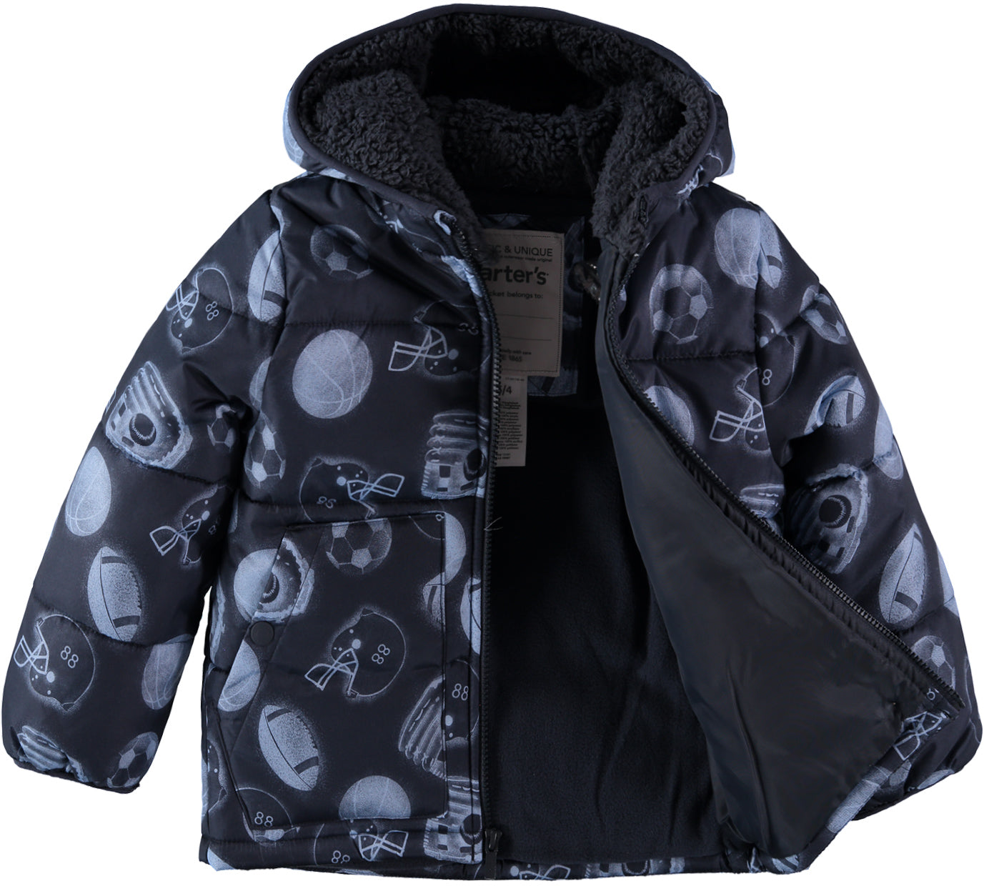 Carter's Boys 2T-4T Zip Front Puffer Jacket