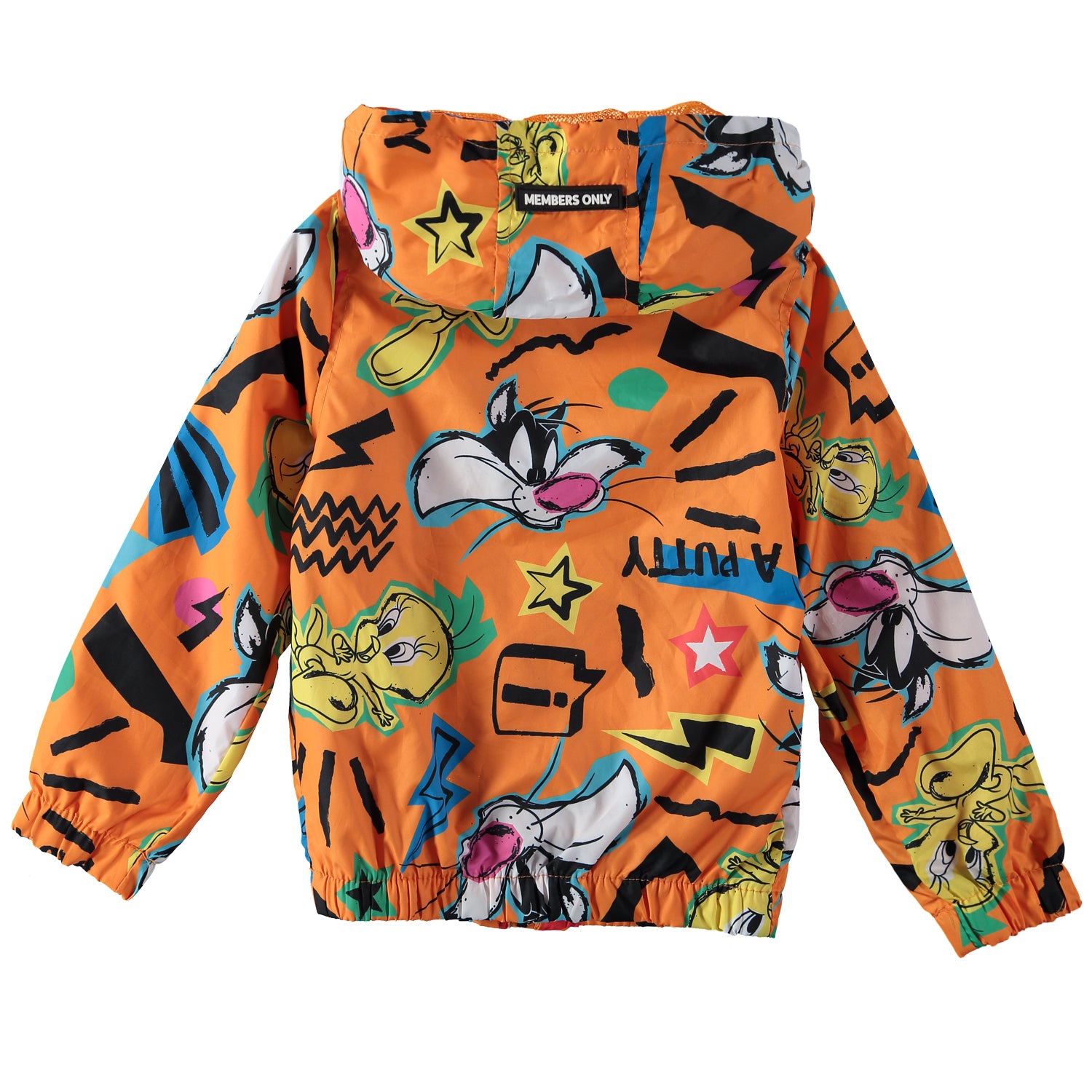 Members Only 2-16 Looney Tunes Zip-Up Hooded Windbreaker Jacket