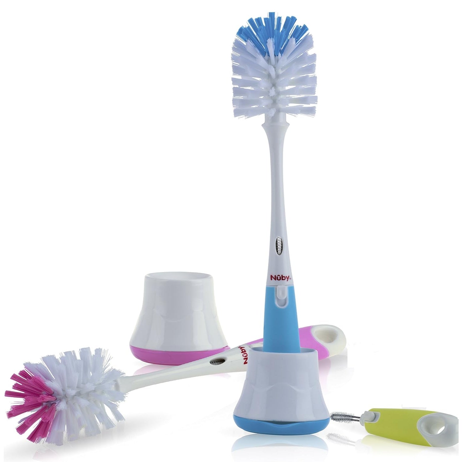 Nuby 2 in 1 Bottle and Nipple Brush with Stand