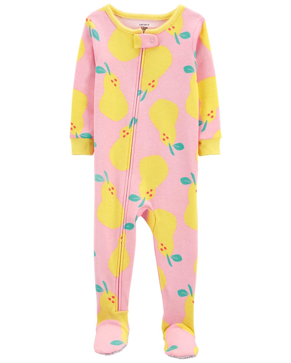 Carters Girls 12-24 Months 1-Piece Pear 100% Snug Fit Cotton Footie PJs