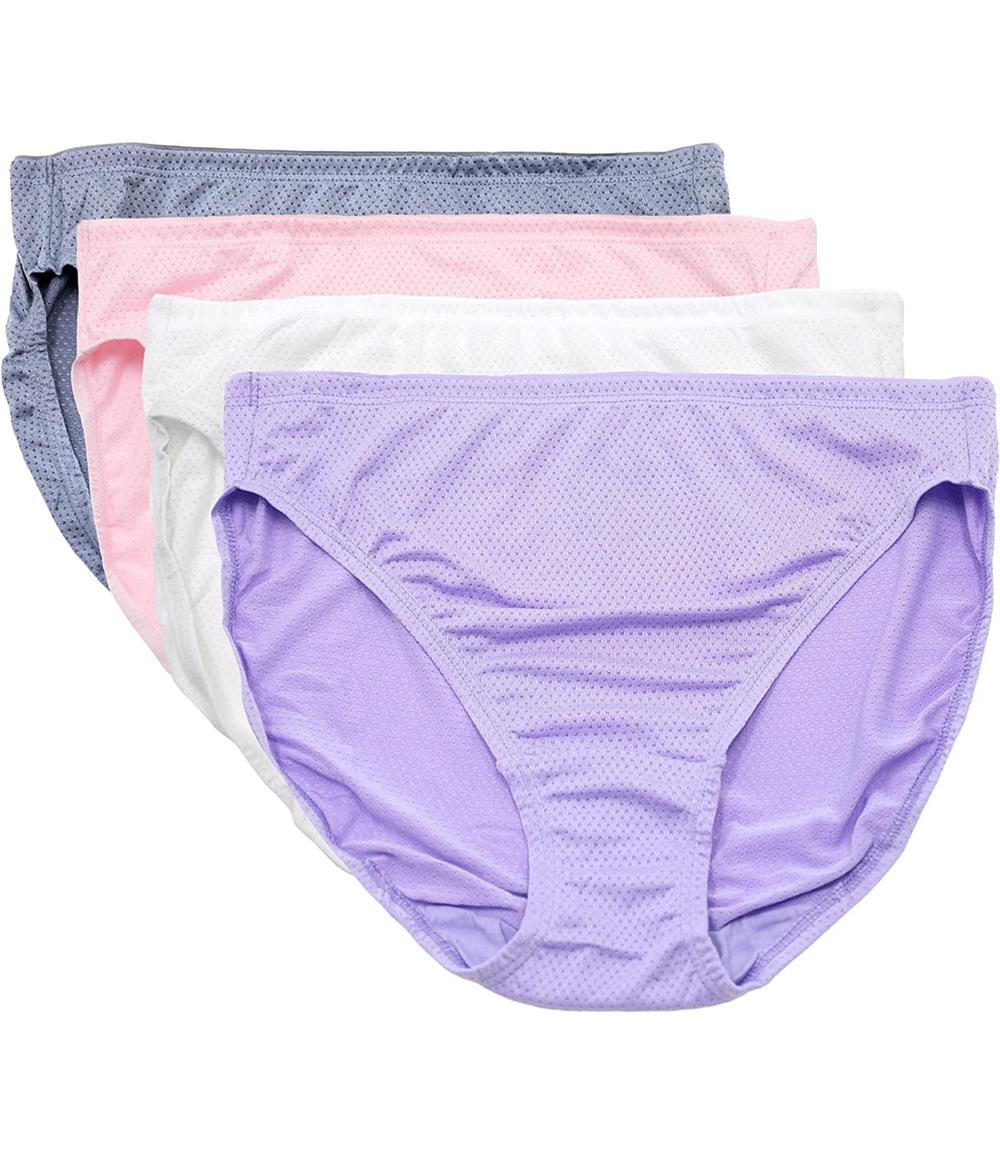 Fruit of the Loom Womens Signature Breathable 4-Pack Hi Cut Panties