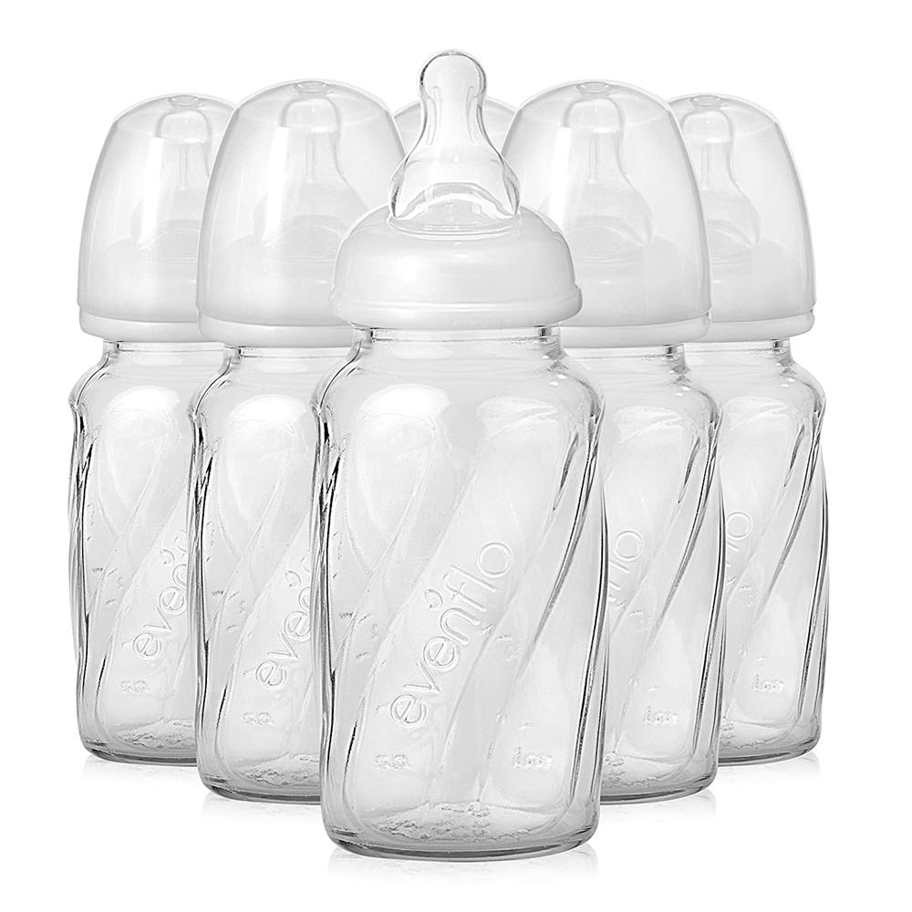 Evenflo Feeding Glass Premium Proflo Vented Plus Bottles, Clear, 4 Ounce (Pack of 6)