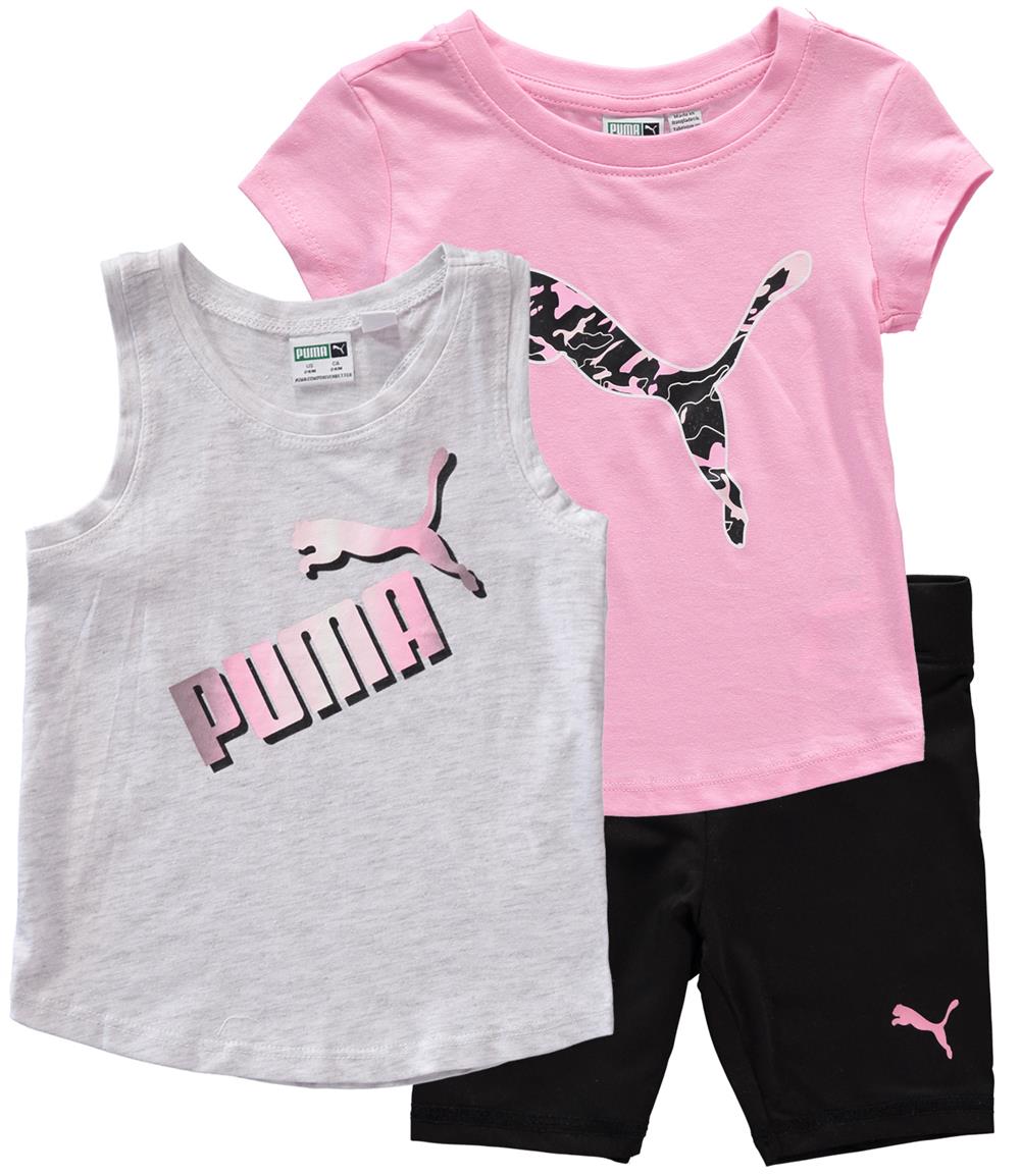 PUMA Girls 12-24 Months T-Shirt, Tank and Short 3-Piece Set