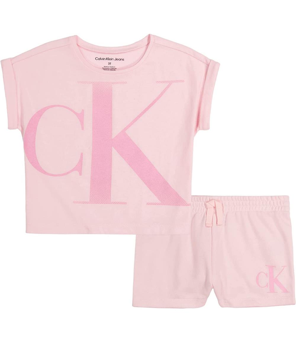 Calvin Klein Girls 4-6X 2-Piece Knit Short Set