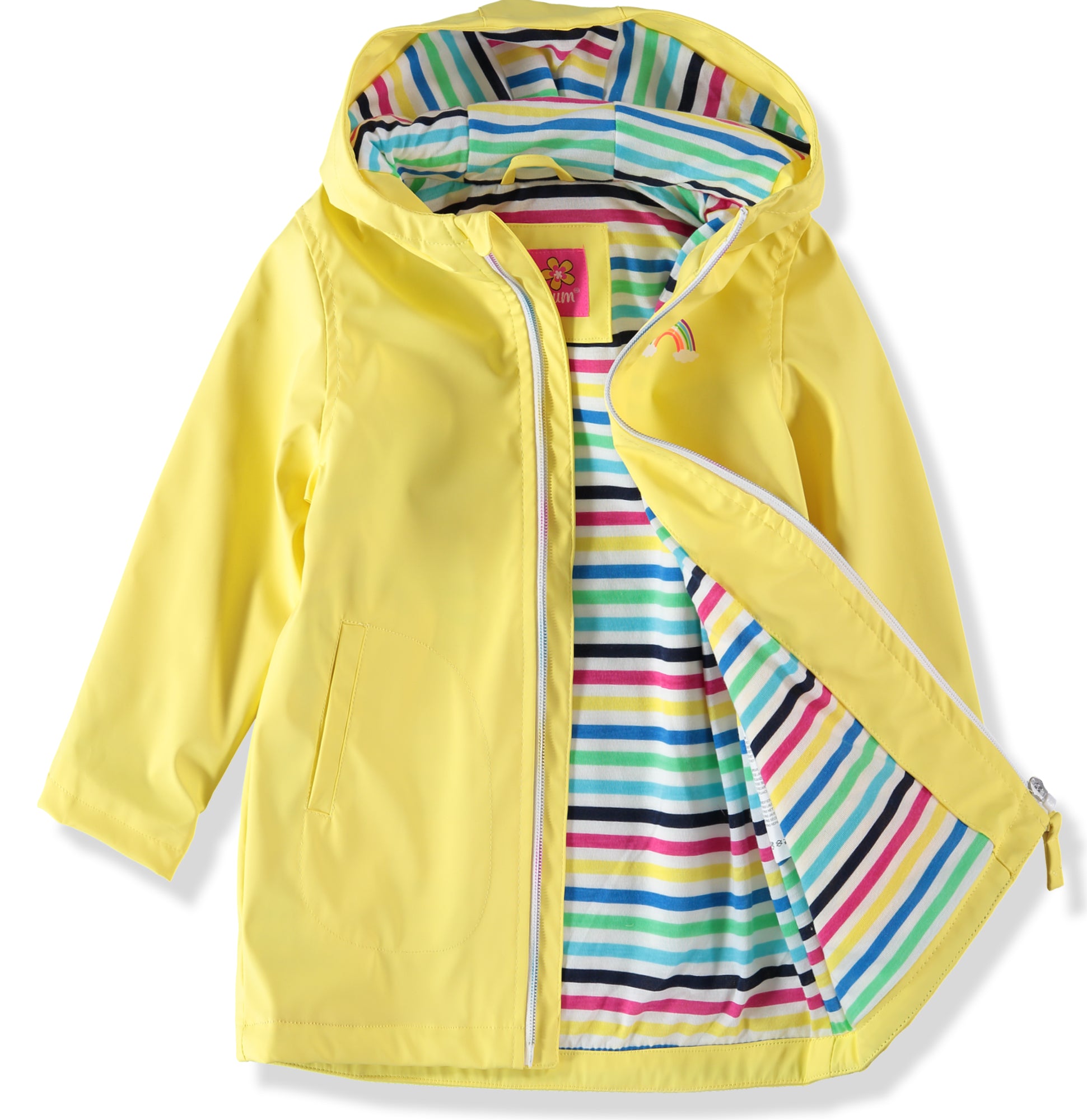 Pink Platinum Rainbow Hooded Waterproof Raincoat