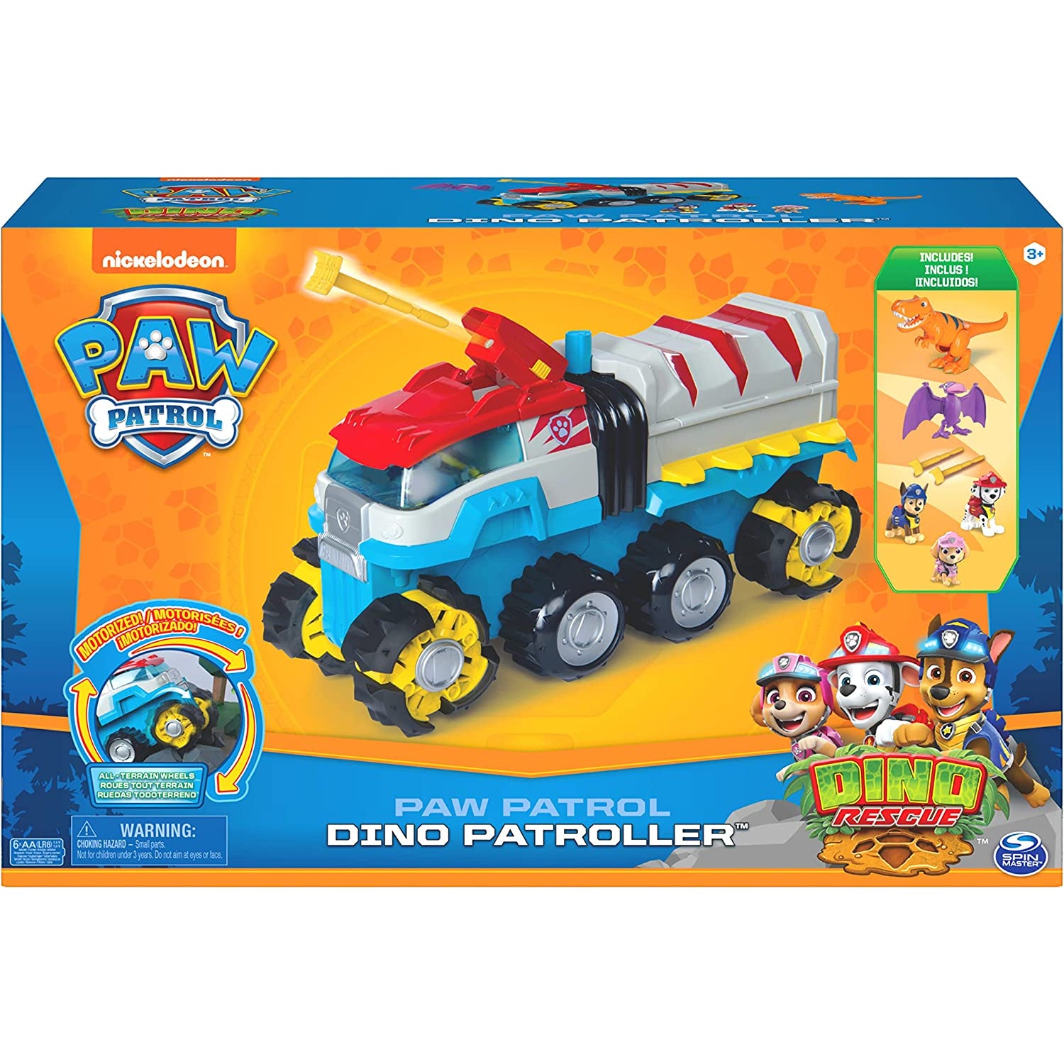 Paw Patrol Dino Patroller Motorized Vehicle with 3 Exclusive Bonus Action Figures