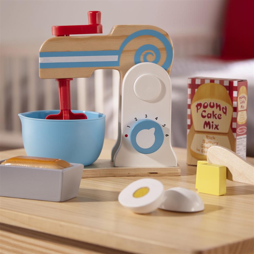 Melissa and Doug Wooden Make-a-Cake Mixer Set