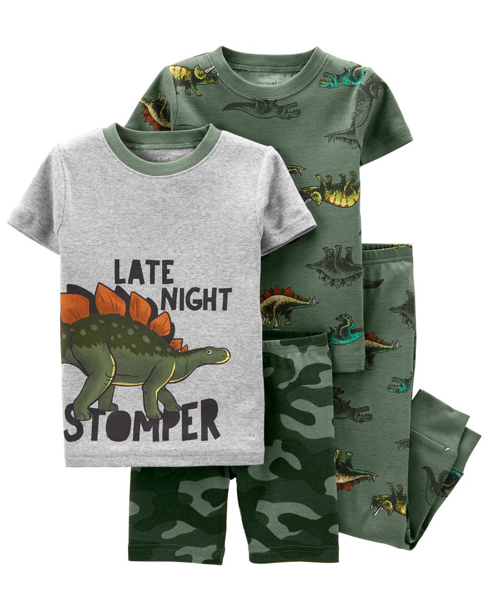 Carters Boys 12-24 Months 4-Piece Dinosaur Snug Fit Cotton PJs