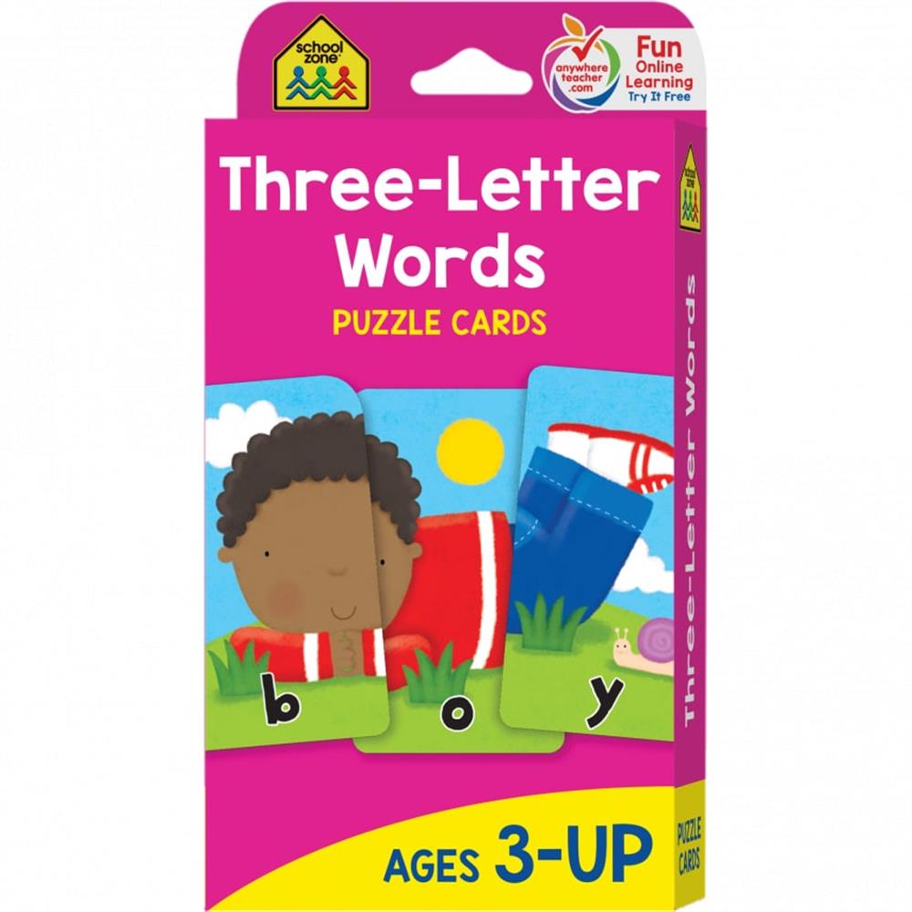 School Zone Three-Letter Words Puzzle Cards