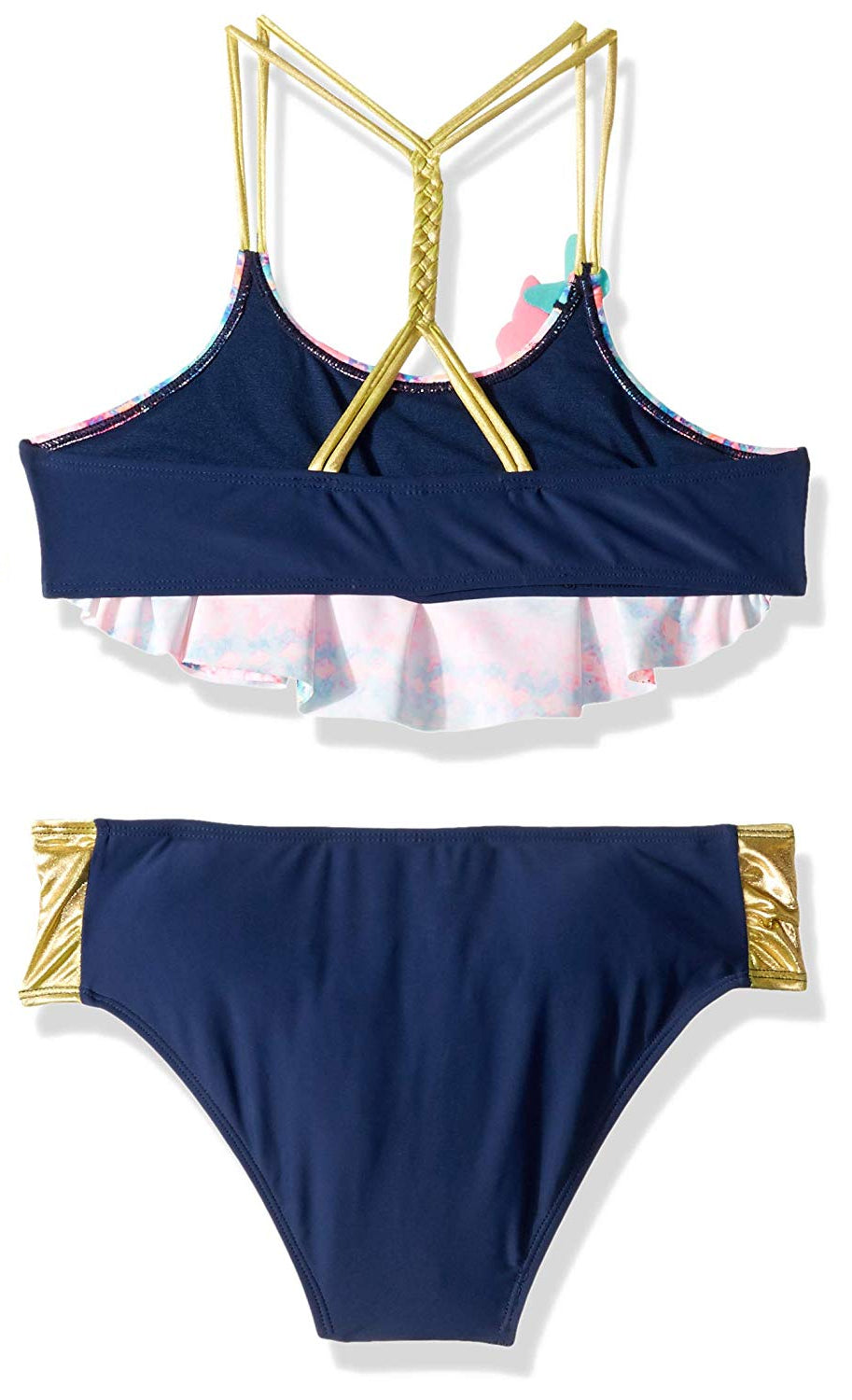 Limited Too Girls 7-16 Butterfly Flounce Top Bikini